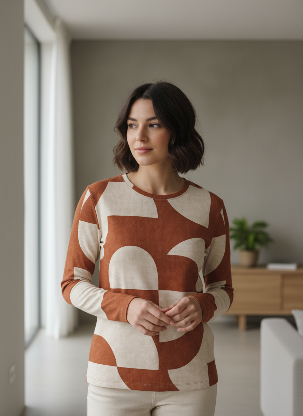 Rust Echoes Cotton Long Sleeve