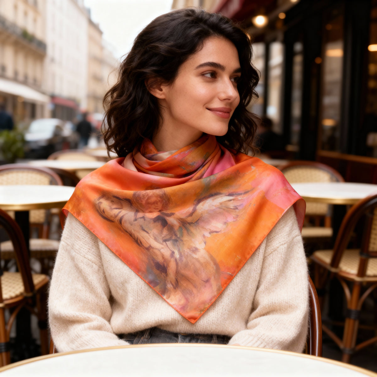 Square Silk Scarf Love in the City of Angels- FABA