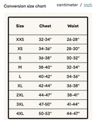 Size chart bomber jacket inches 