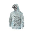 Hoodie with a camouflage pattern on a white background
