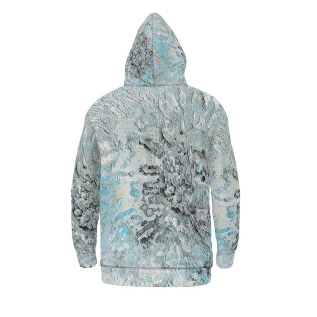 Hoodie with a camouflage pattern on a white background