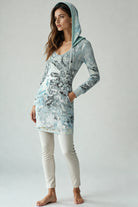 New Sparks Hoodie Dress EcoJersey knit full sleeves kangaroo pocket drawstring hood with secret inscription handmade London