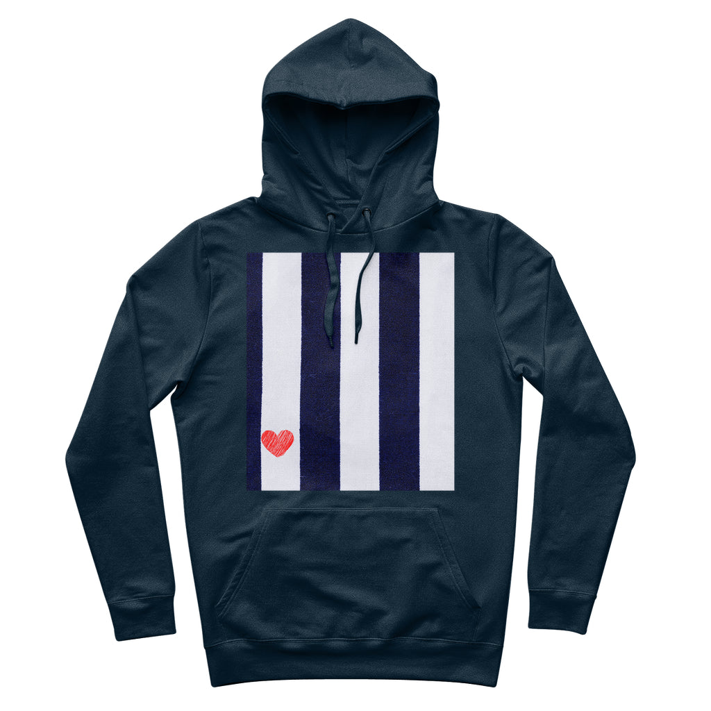 RED HEART & STRIPES 100% Organic Cotton Hoodie-FABA Collection 