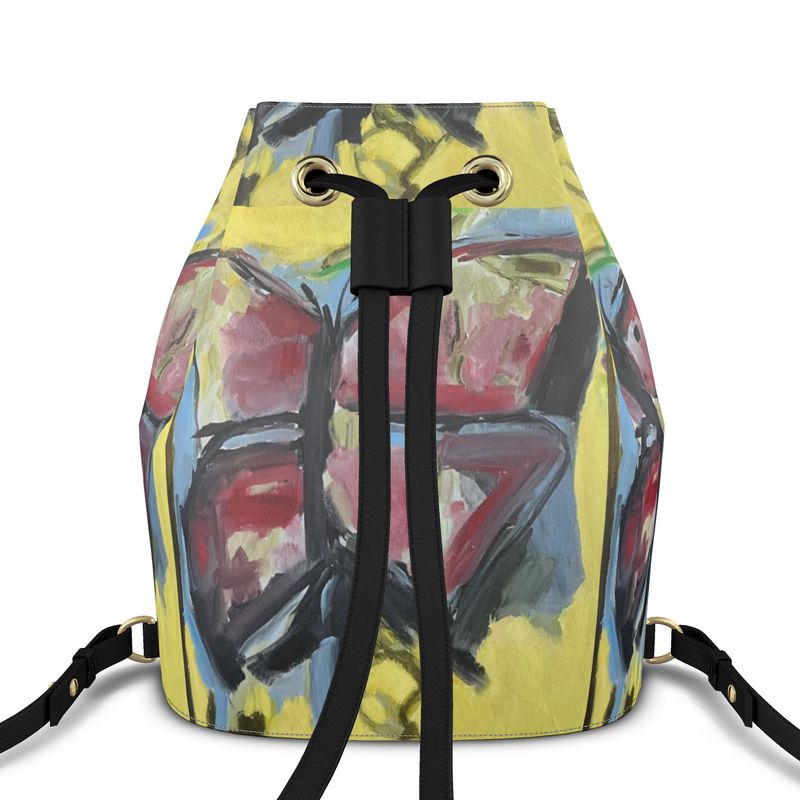 Leather Bucket Backpack Papillon-FABA Collection 