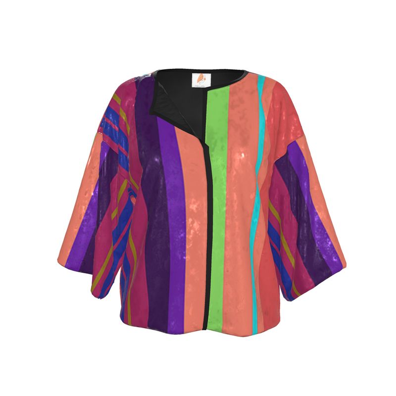 Velvet  or Silk Kimono Jacket Happy Stripes-FABA Collection 