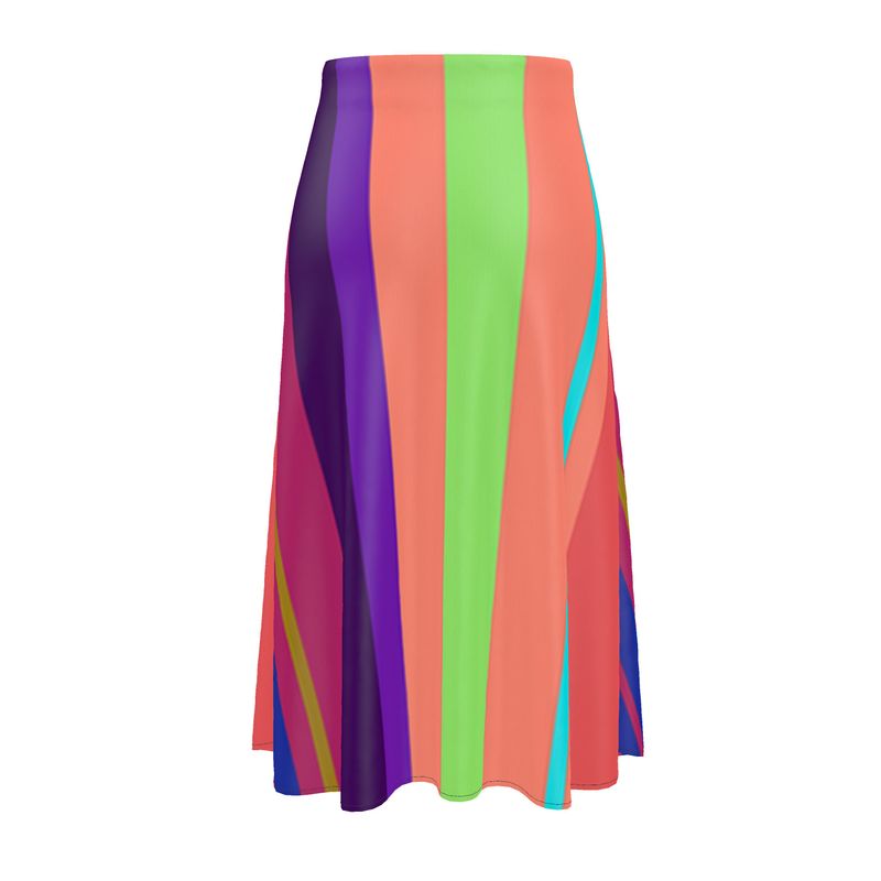 Silk Midi Skirt Happy Stripes-FABA Collection 