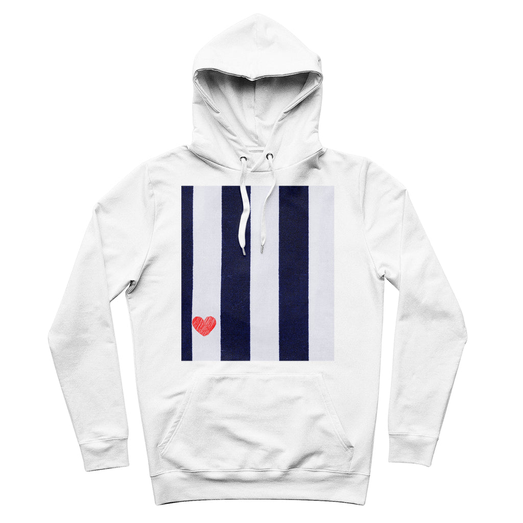 RED HEART & STRIPES 100% Organic Cotton Hoodie-FABA Collection 