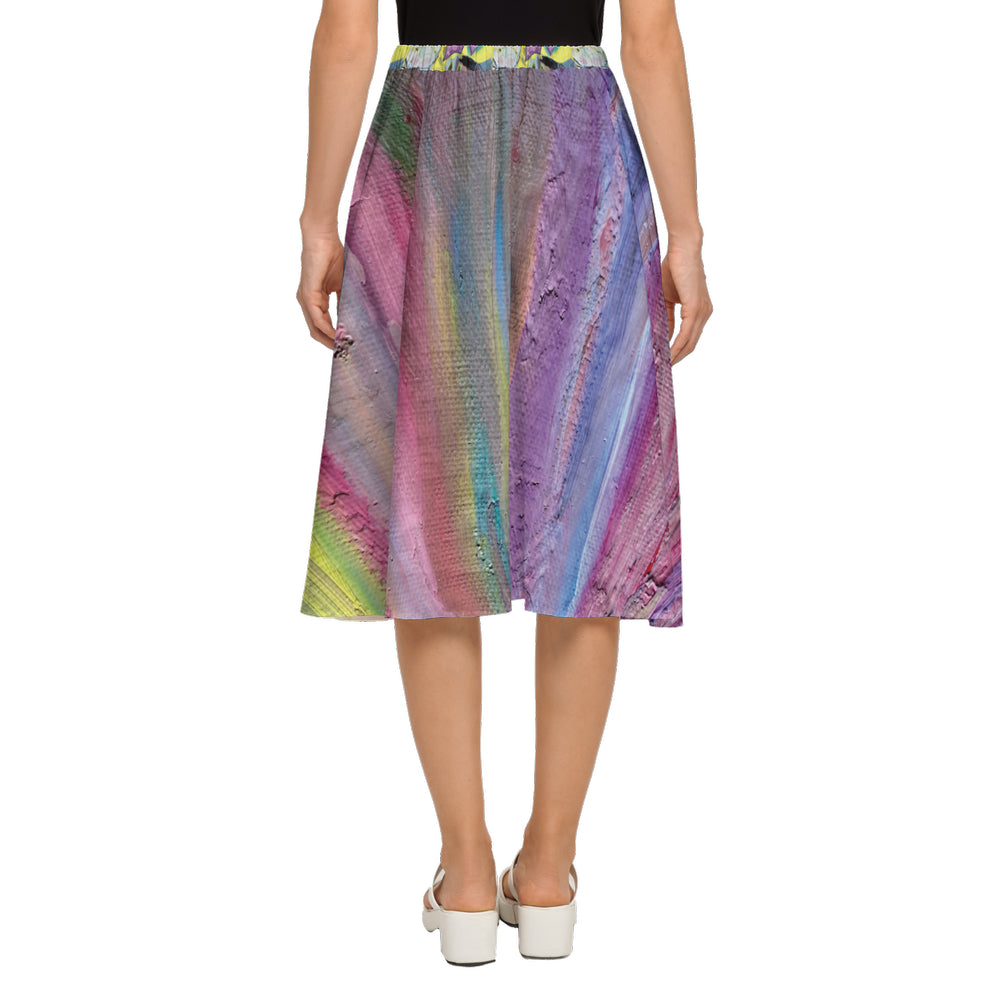 Women's Button Up Midi Skirt Rainbow-FABA Collection 