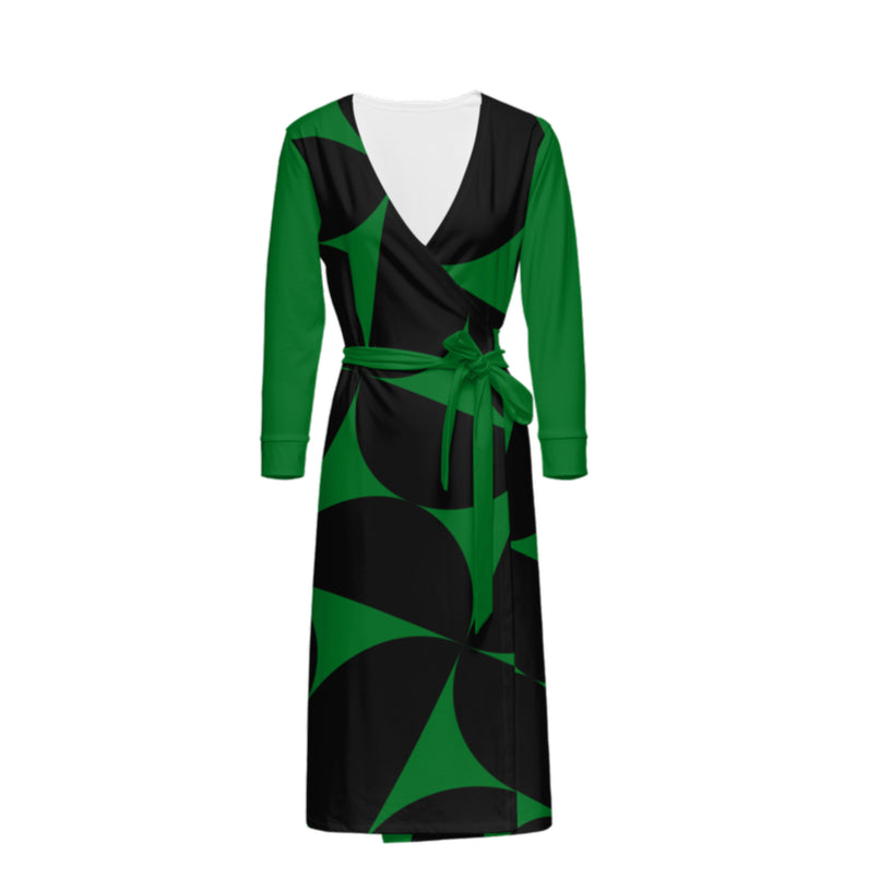 Women’s ¾ Sleeve Dress Geo Green-FABA Collection 