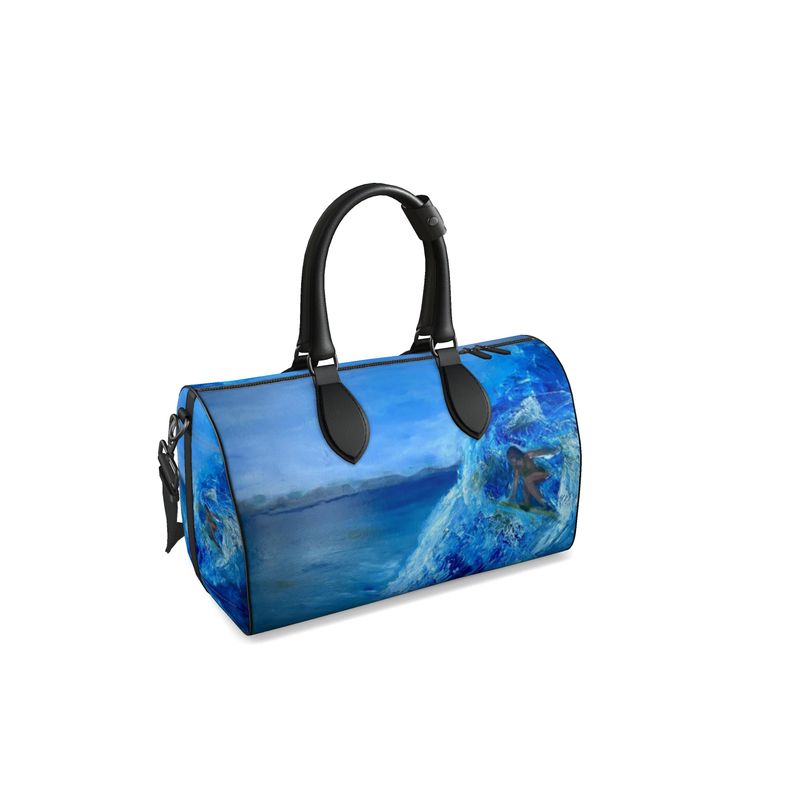 Handmade Leather Duffle Bag Blue Wave-FABA Collection 
