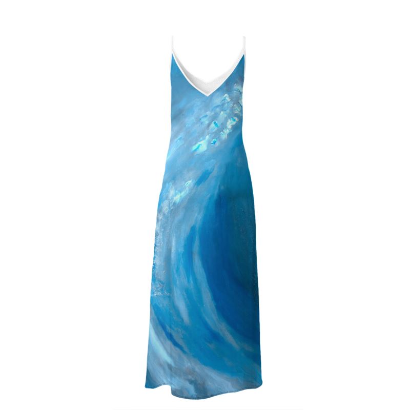 Silk Slip Dress Blue Wave-FABA Collection 