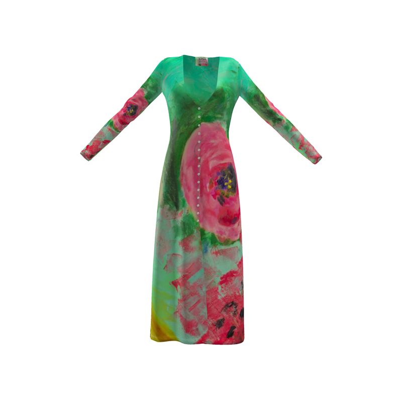 Long Cardigan Dress Springtime in California-FABA Collection 