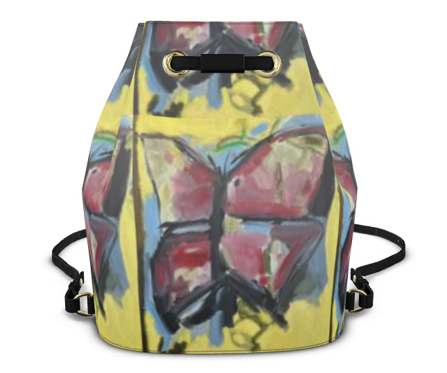 Leather Bucket Backpack Papillon-FABA Collection 