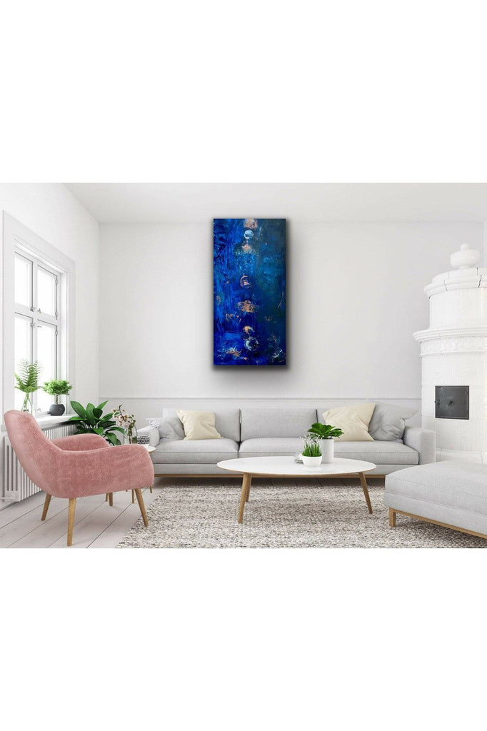 Abstract Blue: Chakras Oil Painting - FABA Collection
