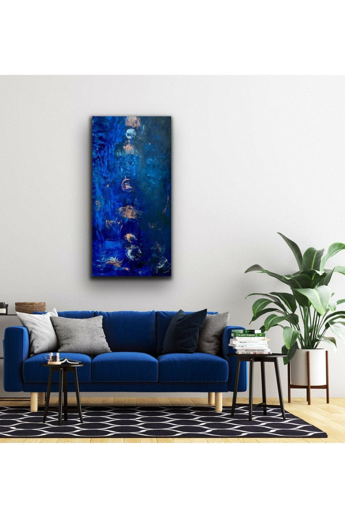 Abstract Blue: Chakras Oil Painting - FABA Collection