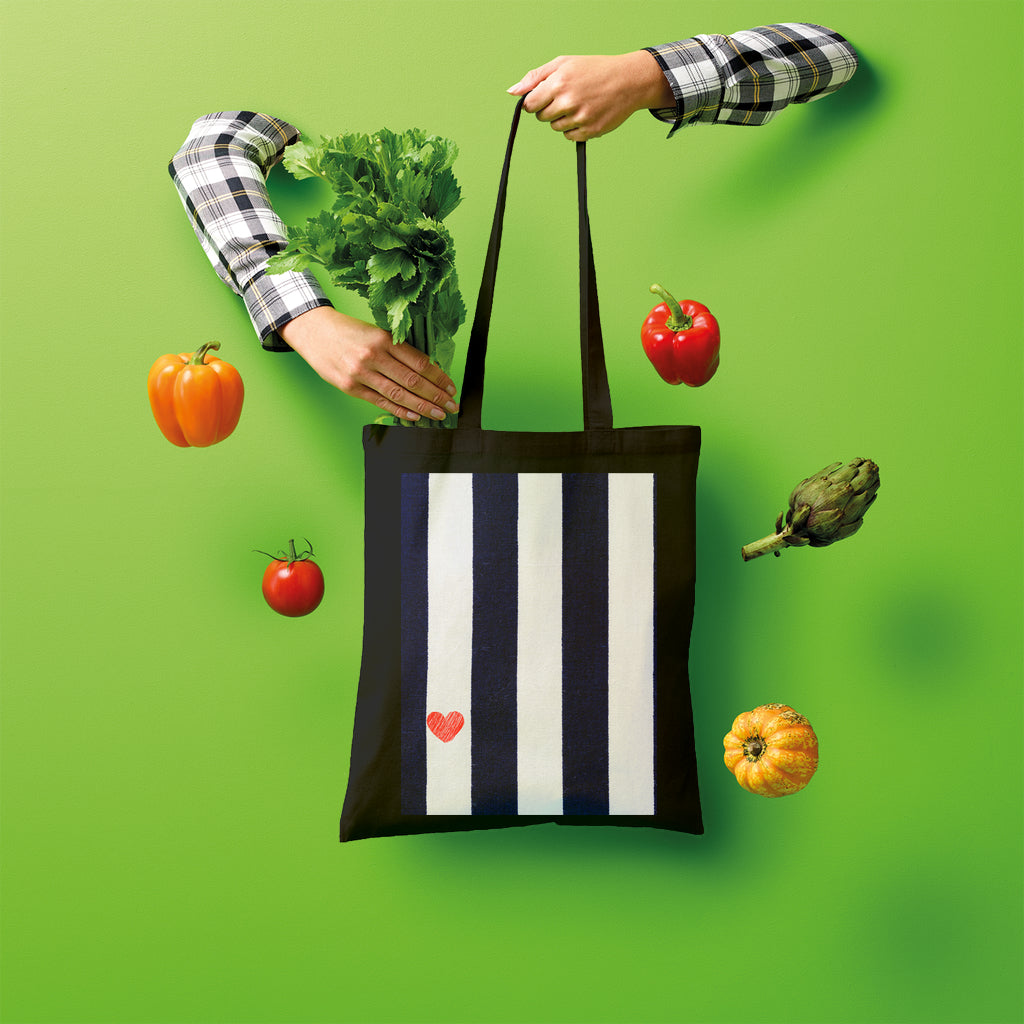 RED HEART & STRIPES Shopper Tote Bag-FABA Collection 