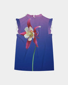 back One Flower Women's Ruffle Sleeve Top - FABA Collection