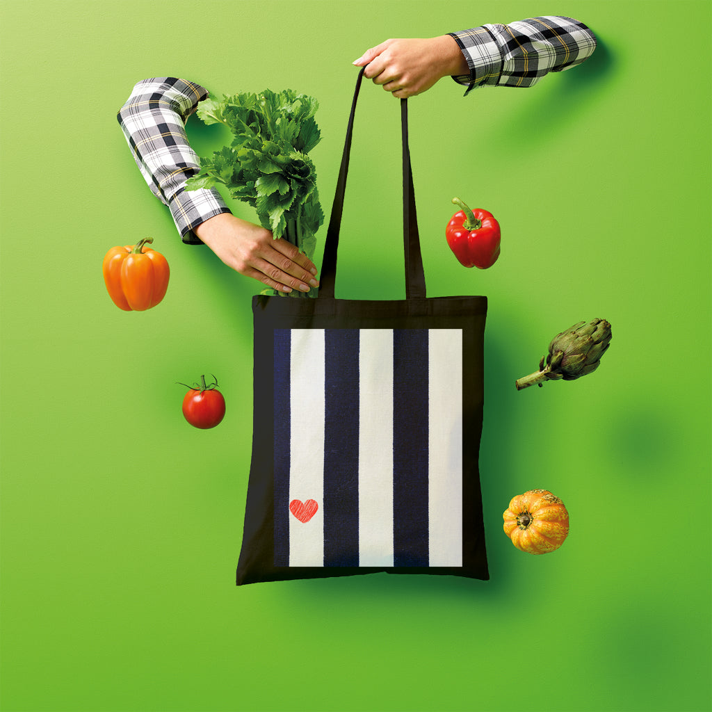 RED HEART & STRIPES Shopper Tote Bag-FABA Collection 