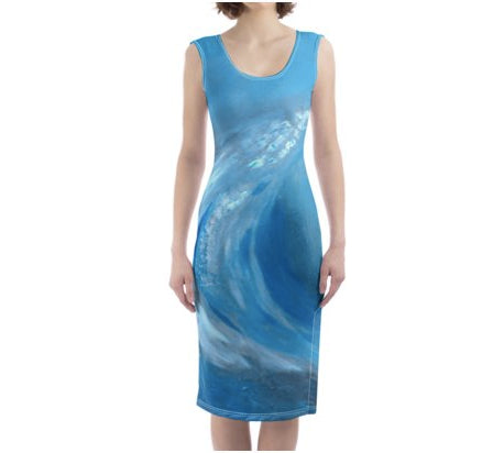Bodycon Fashion Dress Dress Blue Wave-FABA Collection 