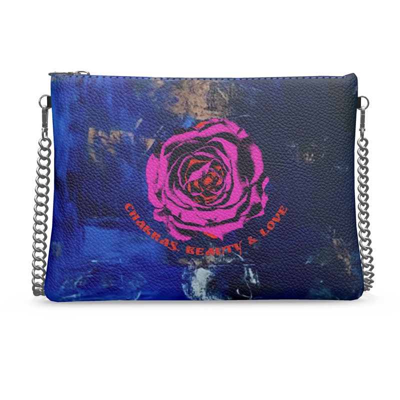 Crossbody Leather Bag with Chain Chakras, Beauty and Love - FABA Collection
