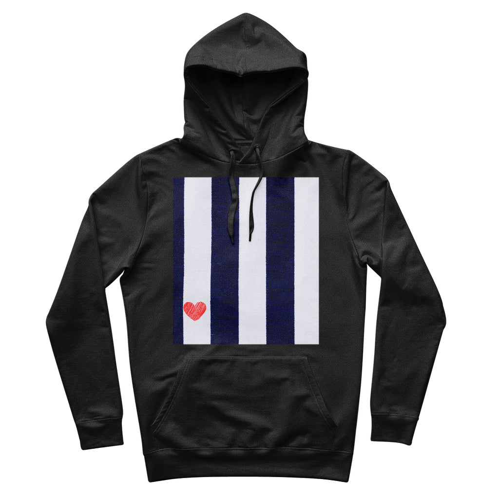 RED HEART & STRIPES 100% Organic Cotton Hoodie-FABA Collection 