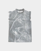 Dark Smoke Women's Ruffle Sleeve Top - FABA Collection