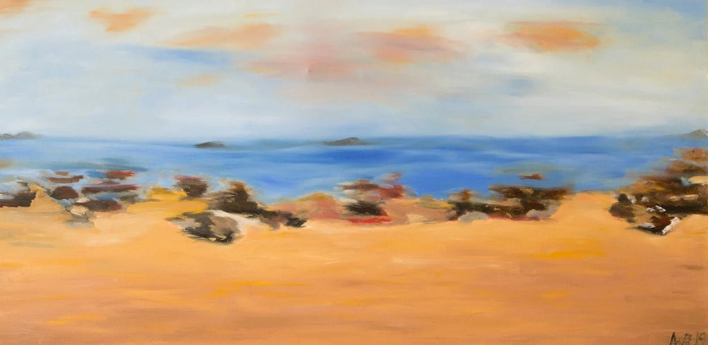 Driving by Ocean Beach oil painting - FABA Collection
