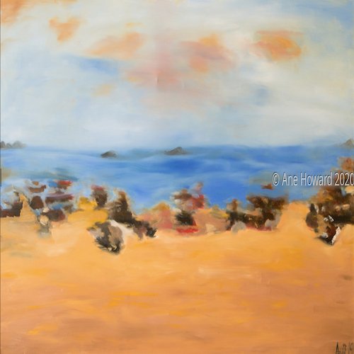 Driving by Ocean Beach oil painting - FABA Collection