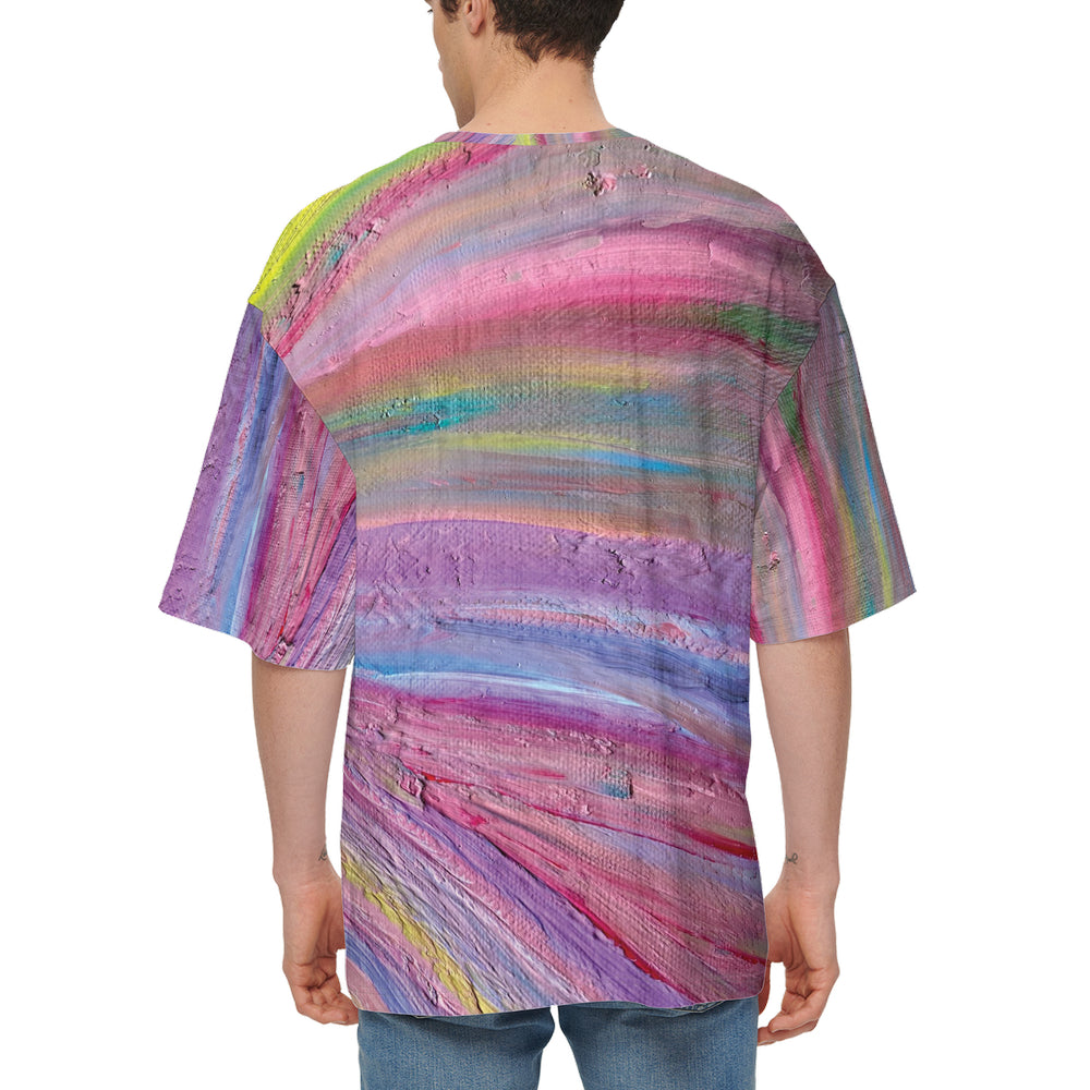 Men’s Oversized Short-Sleeve T-Shirt Rainbow Urban Garden-FABA Collection 