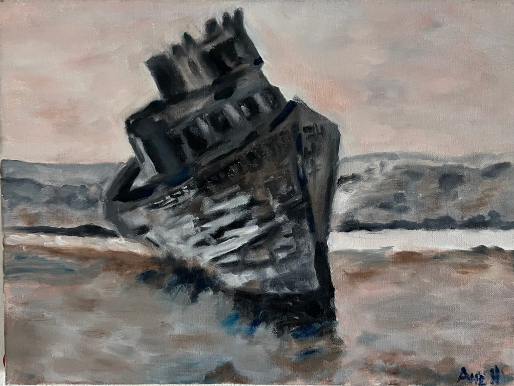 Point Reyes Sunken Ship oil painting-FABA Collection 