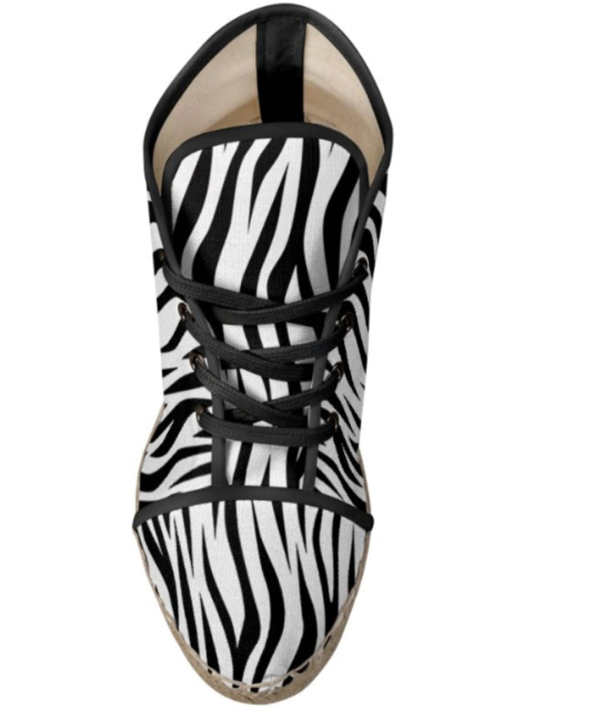 Ladies Wedge Espadrilles Zebra - FABA Collection