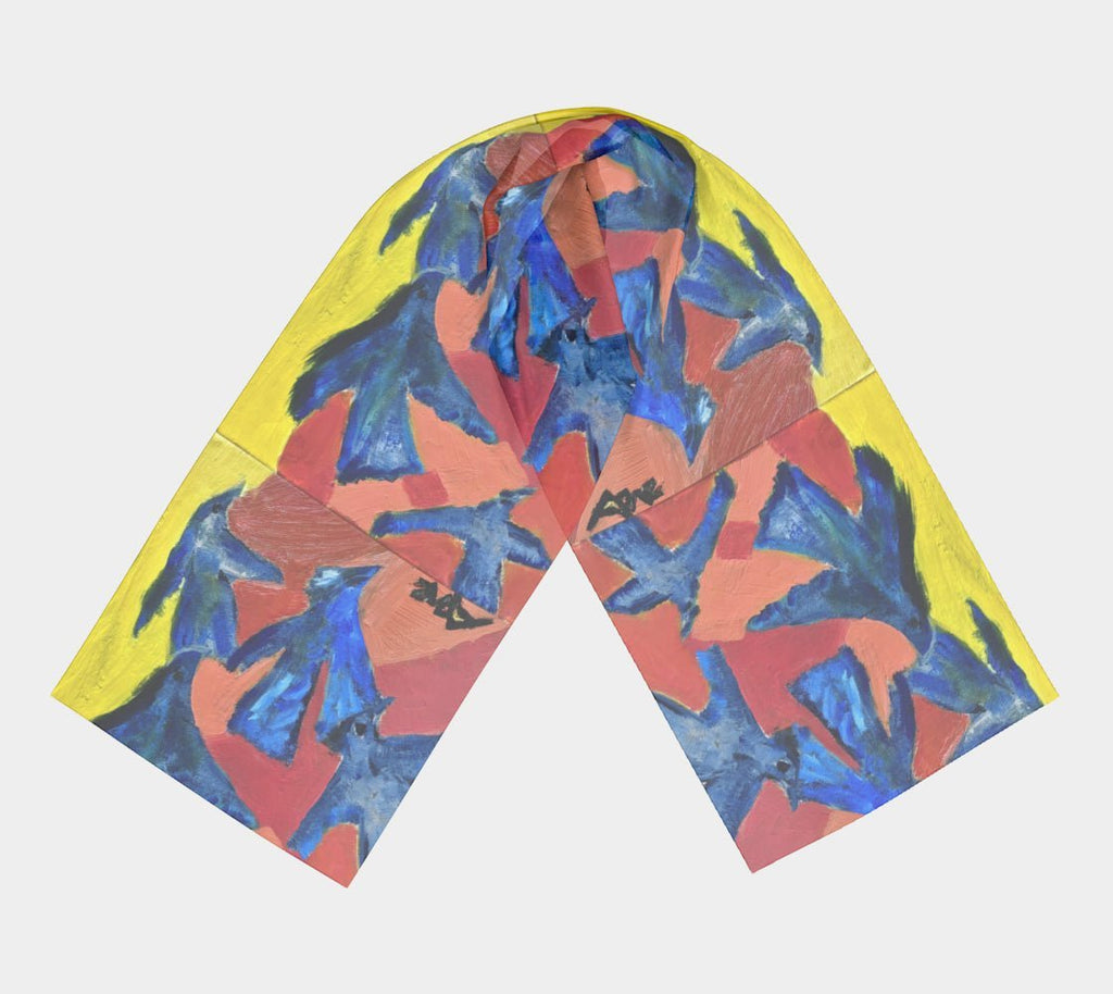 Long Silk Scarves The Flock - FABA Collection