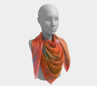 Mannequin wearing an orange scarf on a white background