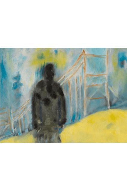 Man Walking Away from the Golden Gate Bridge Oil Painting - FABA Collection