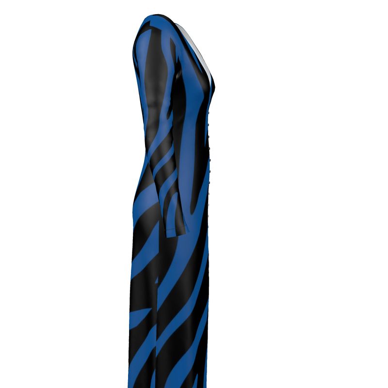 Maxi Cardigan Dress True Blue Zebra - FABA Collection