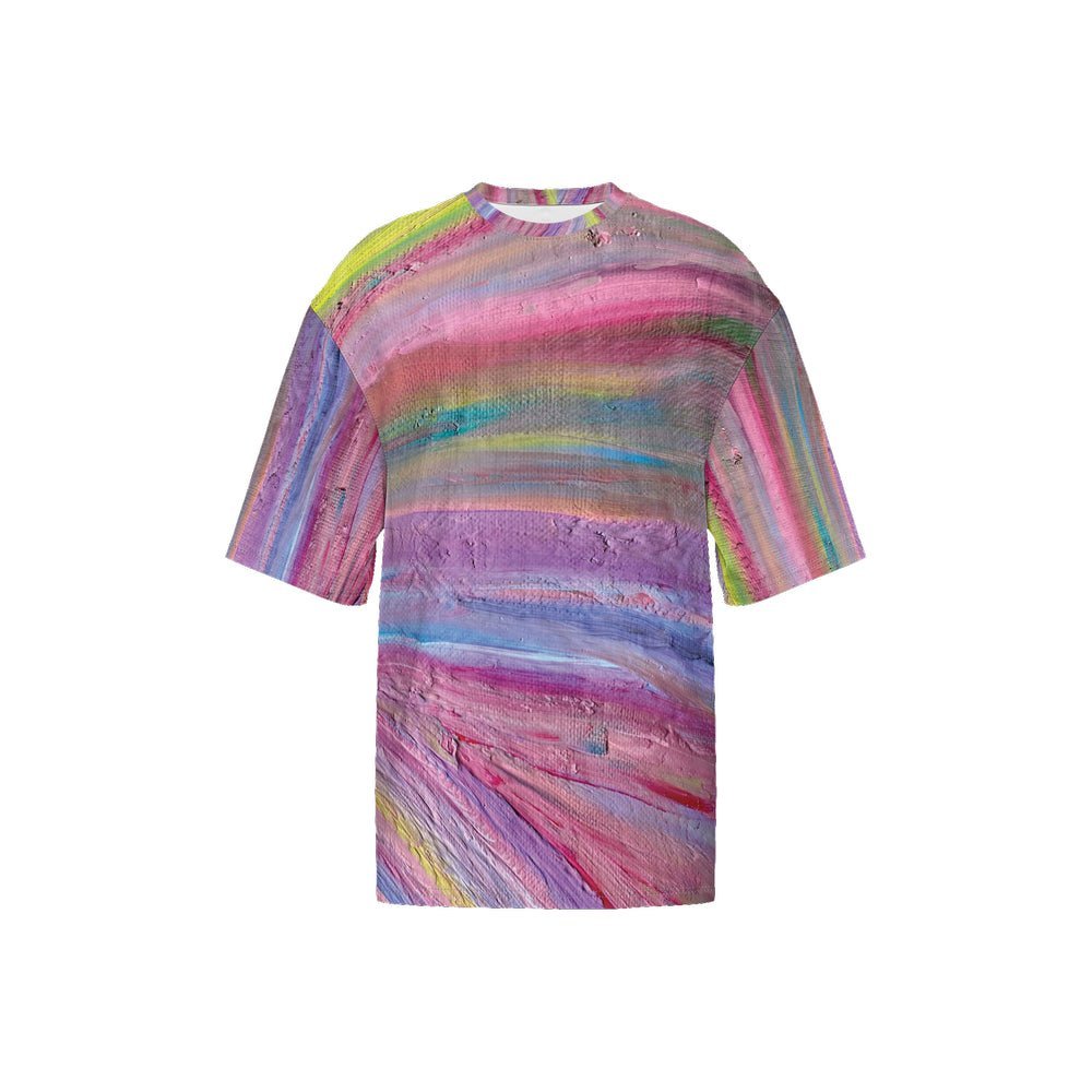 Men’s Oversized Short-Sleeve T-Shirt Rainbow Urban Garden - FABA Collection