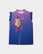 One Flower Women's Ruffle Sleeve Top - FABA Collection