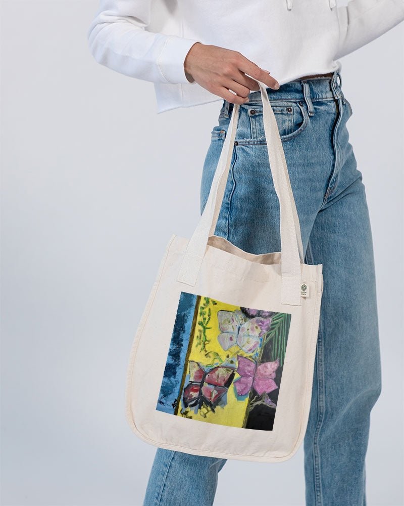 Organic Cotton Canvas Market Tote Papillons and Fern | Econscious - FABA Collection