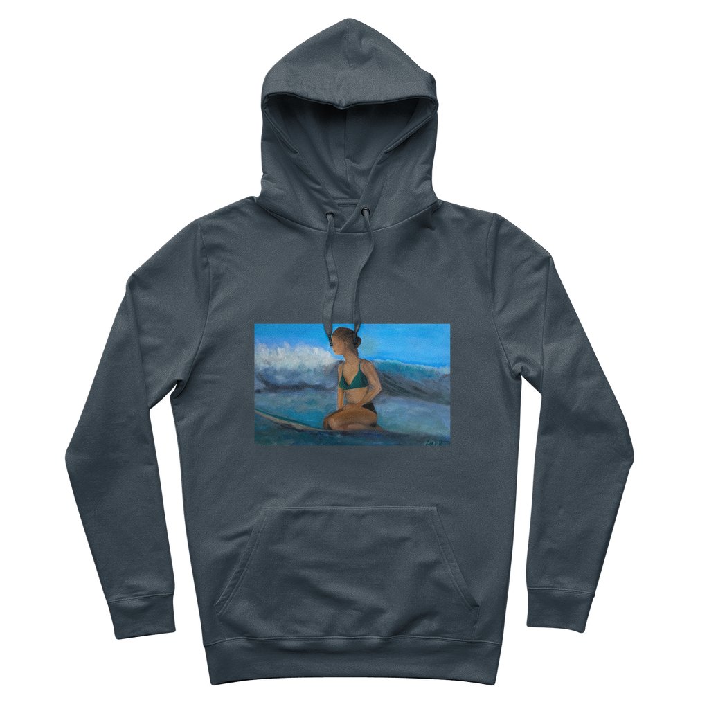 Organic Cotton Hoodie Surfer Waiting for the next Wave - FABA Collection