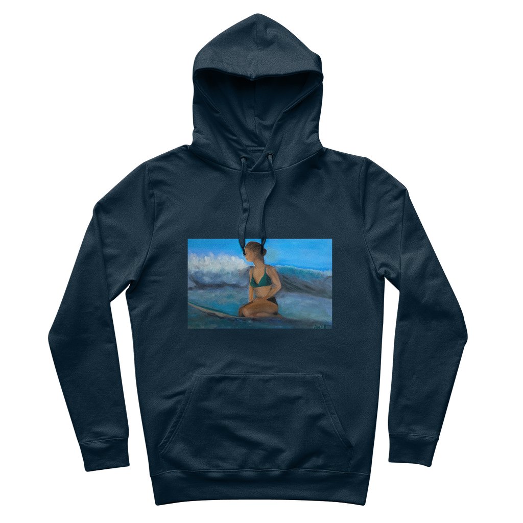 Organic Cotton Hoodie Surfer Waiting for the next Wave - FABA Collection