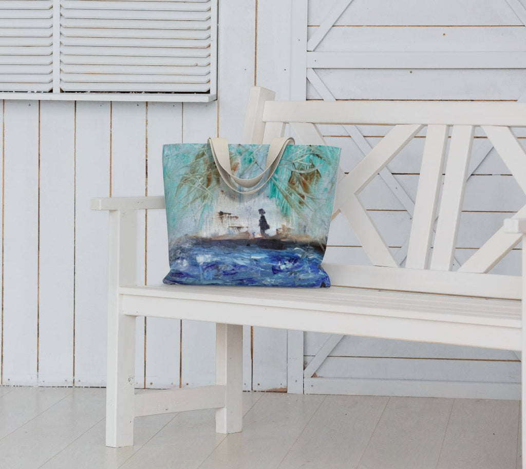 Oversized Cotton Tote Bag By the Beach - FABA Collection