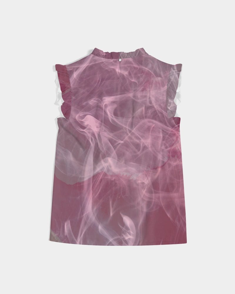Pink Smoke Women's Ruffle Sleeve Top - FABA Collection