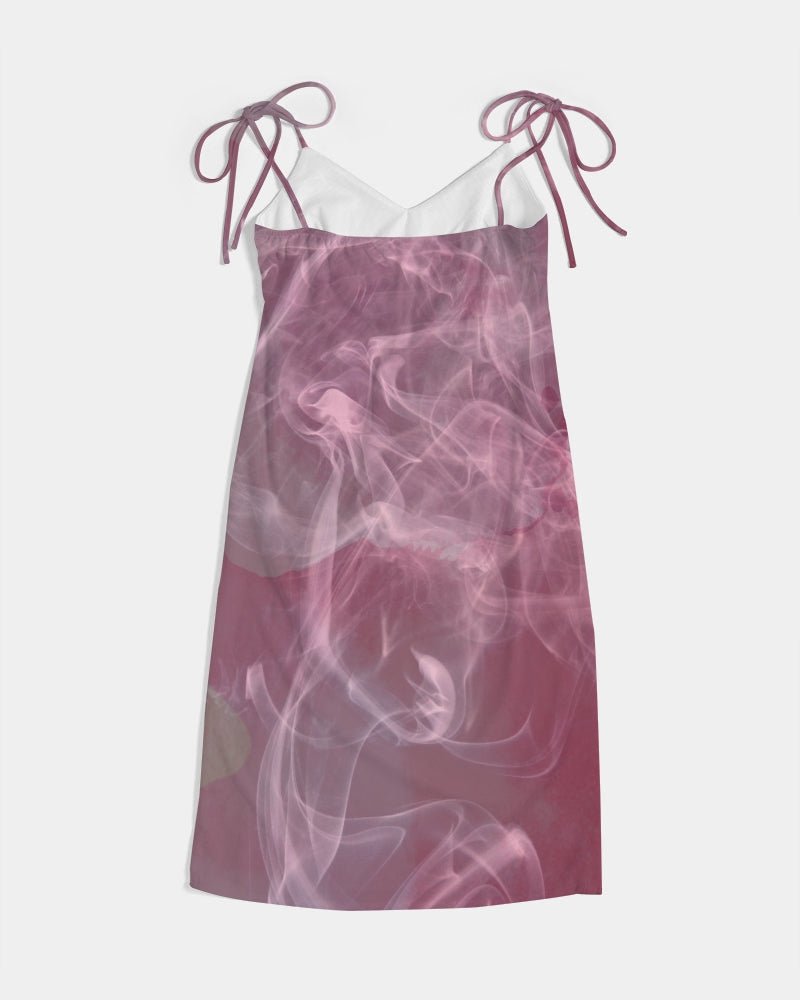 Pink Smoke Women's Tie Strap Split Dress - FABA Collection