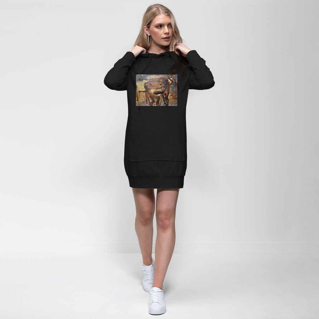 Premium Cotton Hoodie Dress The Dancers and the Bull - FABA Collection