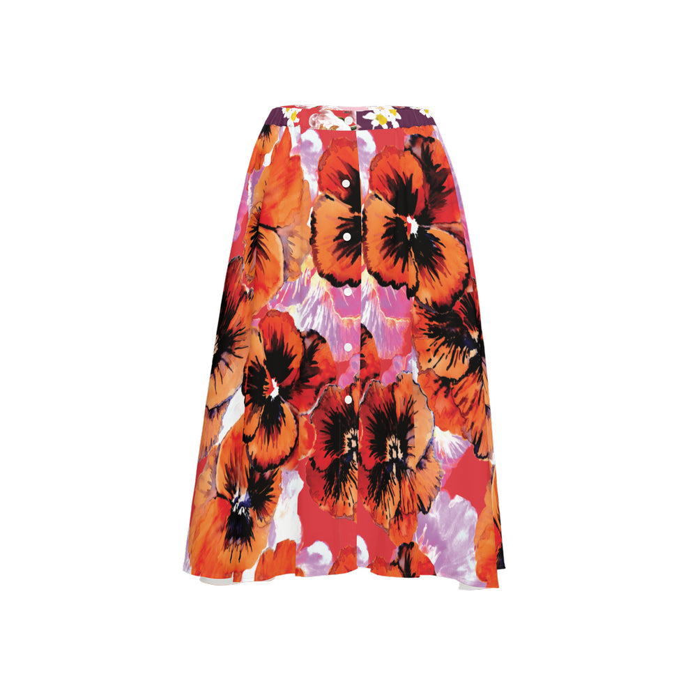 Women's Button Up Midi Skirt Hawaii-FABA Collection 
