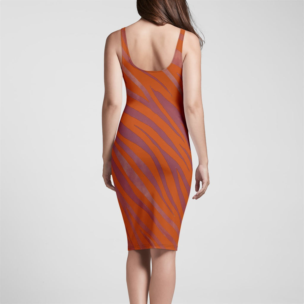 Red Zebra Bodycon Dress - FABA Collection