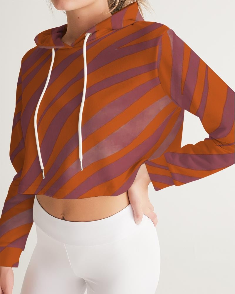 Red Zebra Women's Cropped Hoodie - FABA Collection