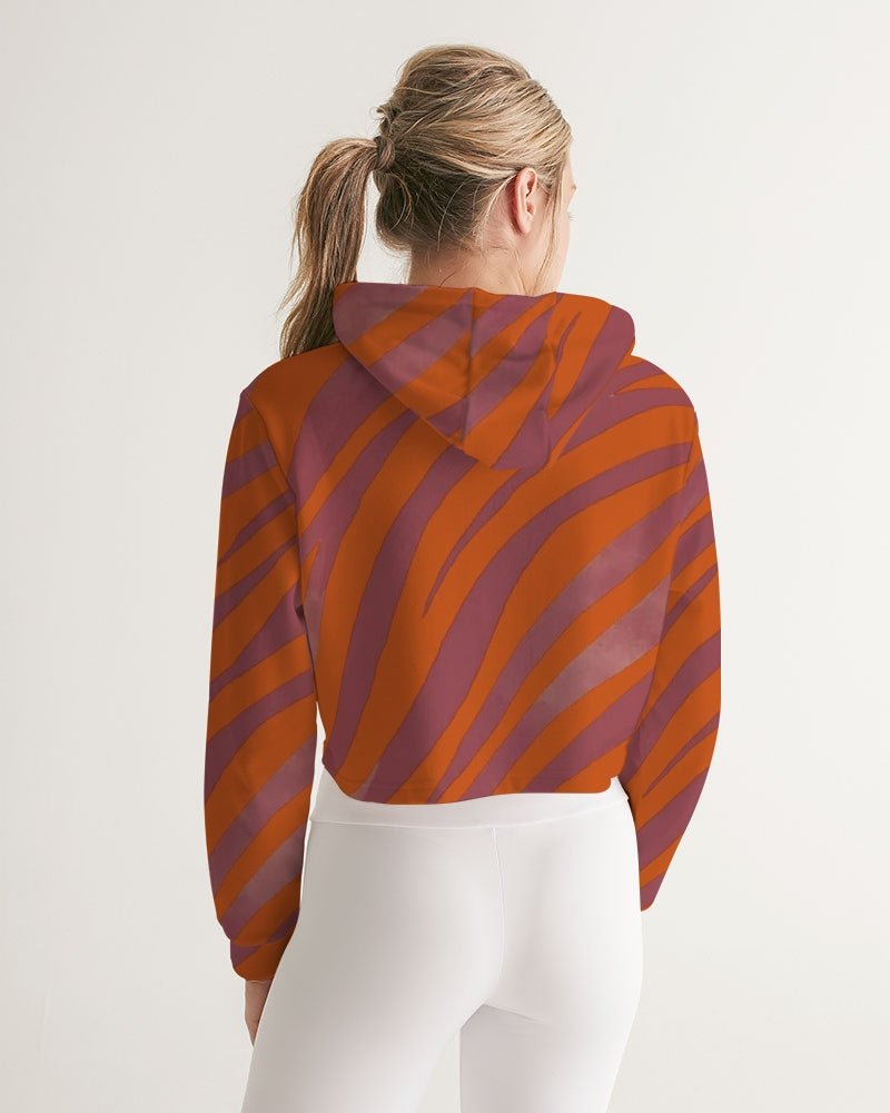 Red Zebra Women's Cropped Hoodie - FABA Collection