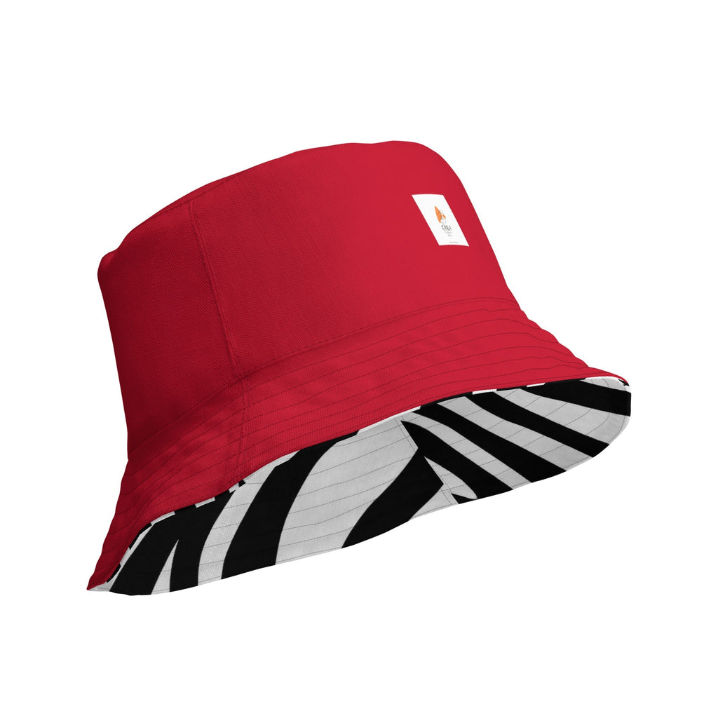 Reversible bucket Hat Zebra Cherry Red - FABA Collection