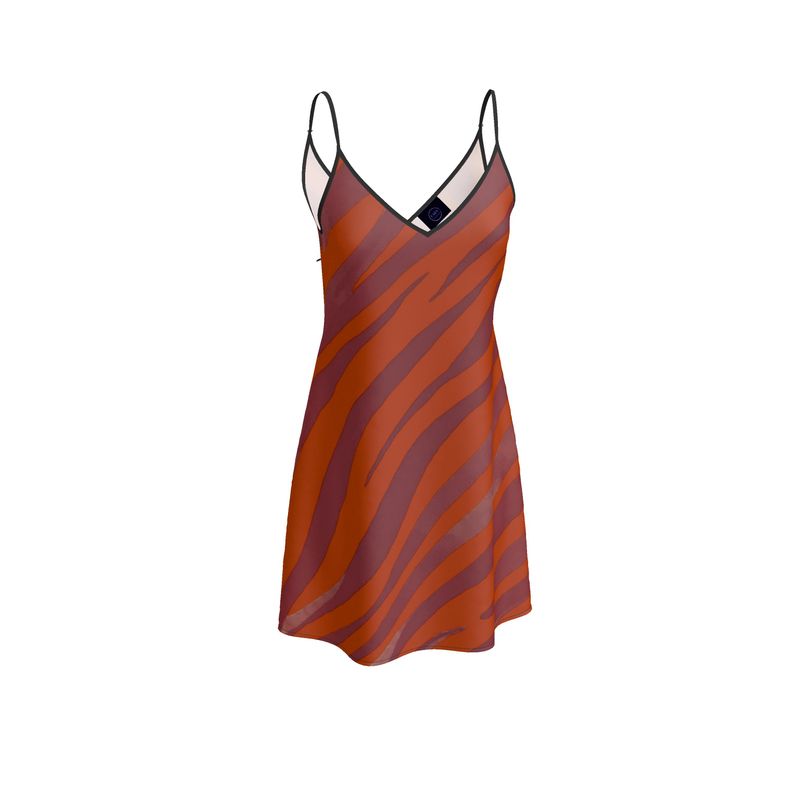 Short Slip Dress Red Zebra - FABA Collection